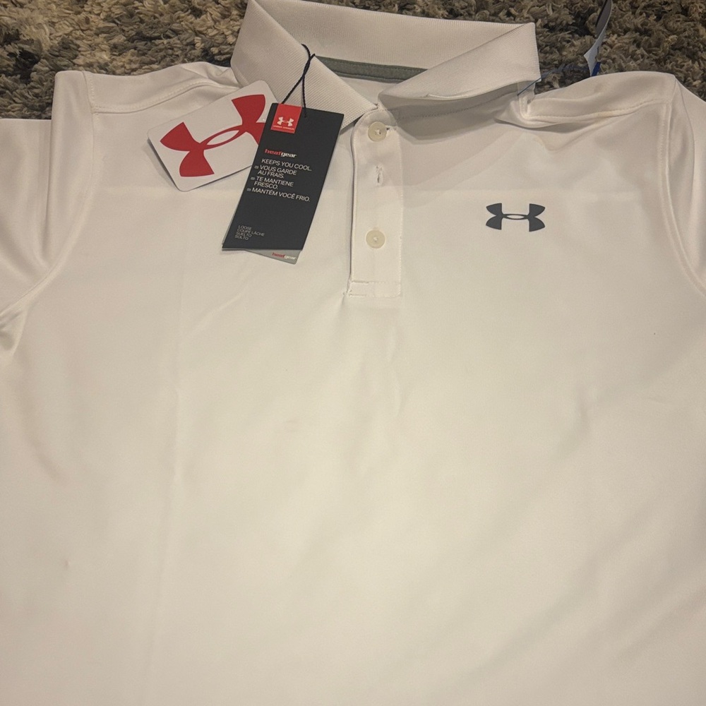 Under Armour Classic White Polo with Black Logo